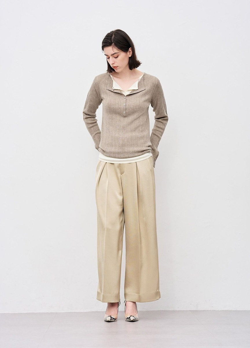 亨利領針織上衣